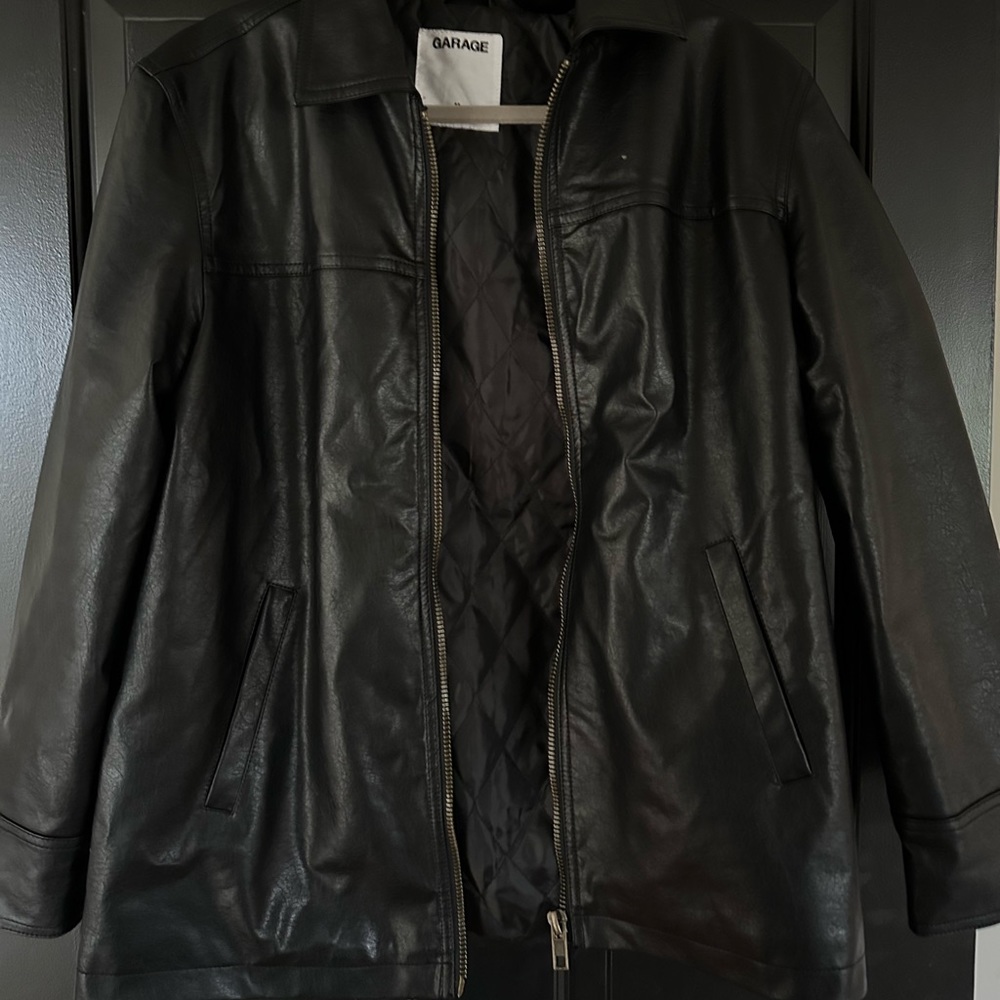black leather jacket